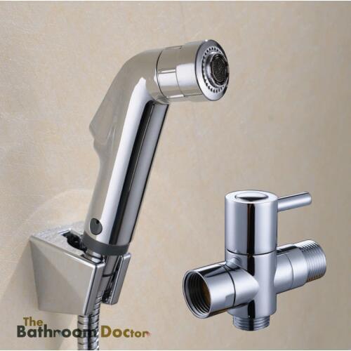 Handheld Bidet Sprayer Spray Douche kit Shattaf Shower & G1/2" T-Adapter 02-060T
