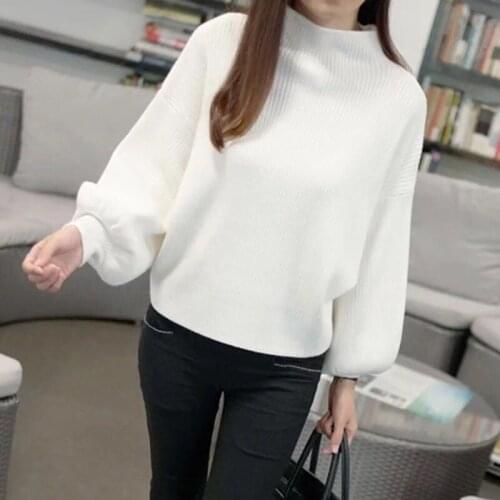 Autumn Winter Women Knitted Sweaters Pullover Fashion Batwing Sleeve Turtleneck Sweater Female Jumper Pull Femme Nouveaute 2020