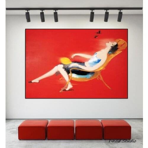 Contemporary Art Hand Painted Canvas oil paintings Famous Painter Zhang DongHong Artworks Classic Chinese Girl