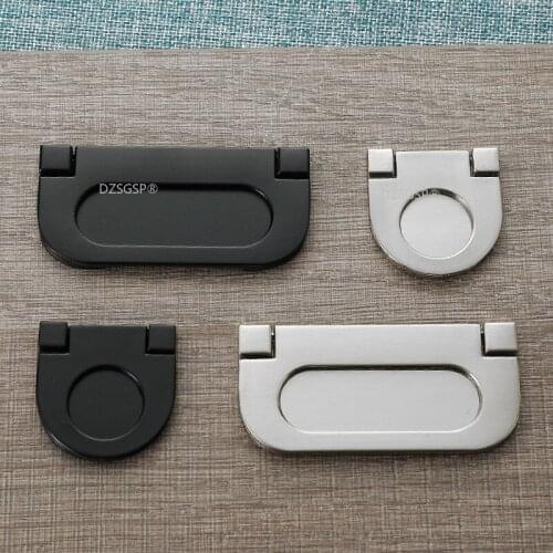 Zinc Alloy Modern Hidden Closet Furniture Pulls Cabinet Drawer Knobs Silver Black Gold Kitchen Cupboard Handles