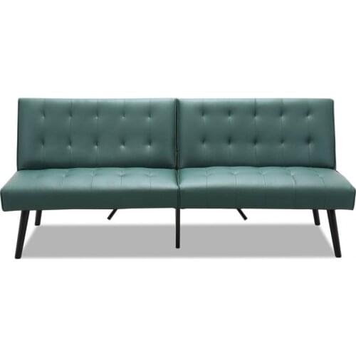 Convenient Convertible Comfortable Faux Leather Sofa Bed Strong Construction Bed Space-saving for Office