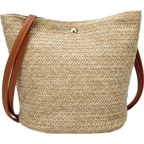 Women Beach Fashion Straw Bags INS Popular Summer Female Travel Handbag Mini Ladies Weave Shoulder Bag Casual Braid Bolsa SS3383