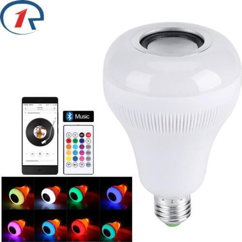 ZjRight Smart Wireless Bluetooth Music LED Lighting bulb E27 RGBW full color lamp dynamic Flame LED light Home party effect bulb