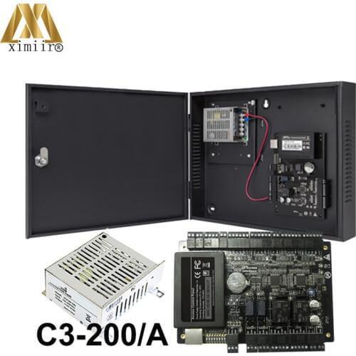 ZK Good Quality TCP/IP Two Door Access Control Board Linux System 12V5A Power Supply Case C3-200/A Control Panel