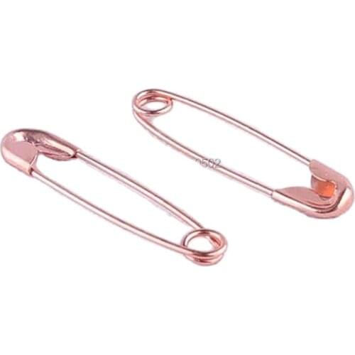 100pcs/lot 19mm Rose gold color Safety Pins charming pins Finding for Garment label