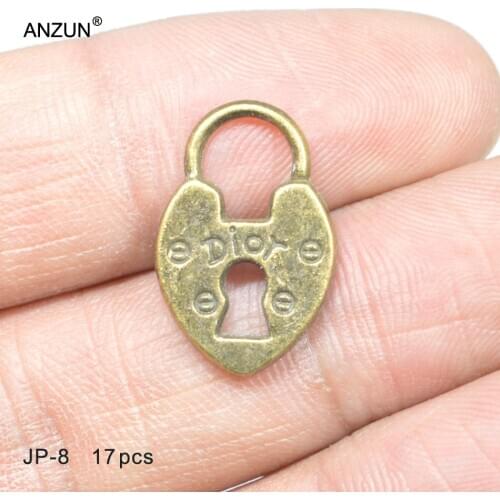 17pcs 19x12mm Antique Bronze Lock DIY Jewelry Pendant Metal Charms Lock Pendant JP-08