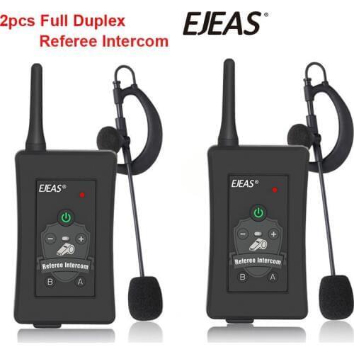 2pcs 2021 Latest EJEAS FBIM Brand Football Soccer Referee BT Motorcycle Intercom Full Duplex Bluetooth Judge Headset w/FM