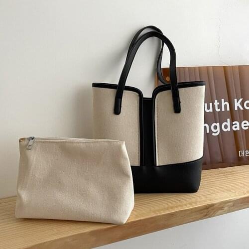 2021 New Autumn Brand Fashion All-Match Western Style High Quality Simple Canvas WomenS Shoulder Crossbody Bucket Underarm Bag