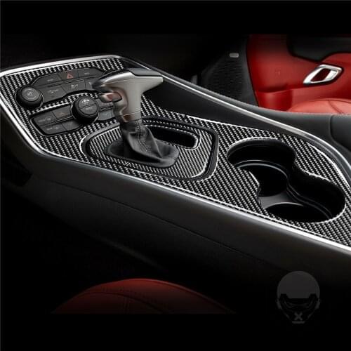 3pcs Center Control Gear Shift Penal Storage Box Cover Trim Sticker for Dodge Challenger 2015 2016 2017 2018+ Car Accessories