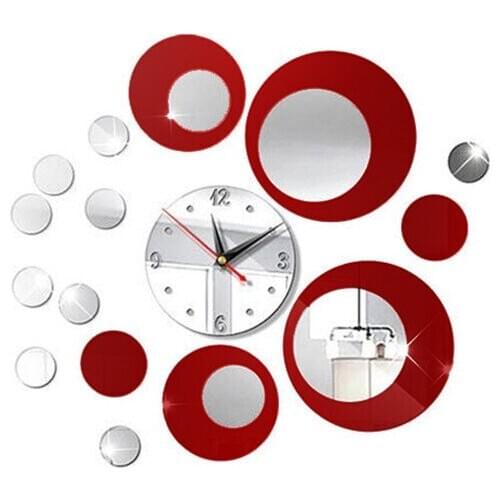 3d mirror wall stickers gold/black/Silver Clock decoration DIY for living room/wall/window made of ps beautiful and colorfast