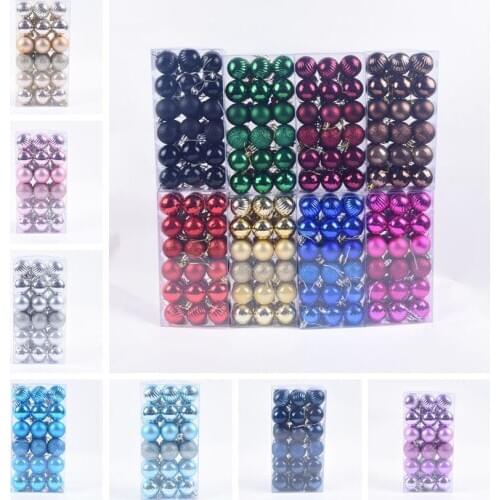 4CM 36 Pcs Per Box Plastic Matte Pumpkin Balls Christmas Tree Hanging Ornaments New Year Small Pendant Christmas Decor Balls