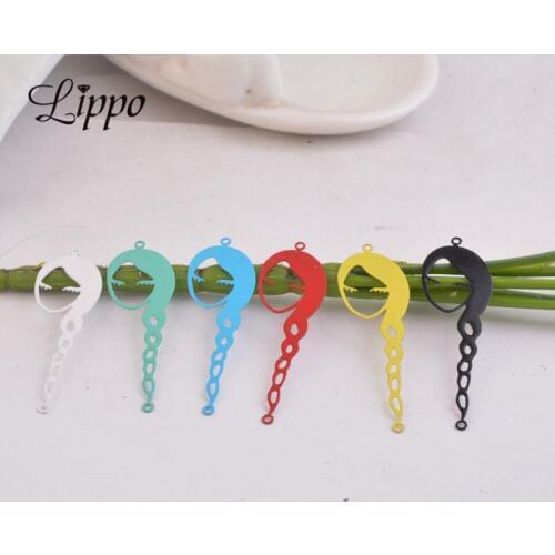 50pcs AC9606 14*50mm Unique Charming Girl charm Long hair Necklace Earring Pendant For Woman Bijoux Geometric