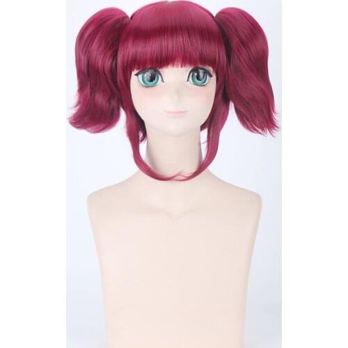 50cm Anime Black Butler MEY-RIN Wig Cosplay Wigs Playing Gradient Wine Red Hair Halloween 1:1 Wigs