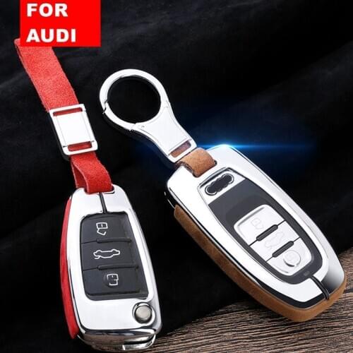 Car Key Cover For Audi A1 A3 A4 A5 Q7 A6 C5 C6 A7 A8 R8 S4 S5 S6 S7 S8 SQ5 Car Key Case Cover Key Holder Key Protector Keychain