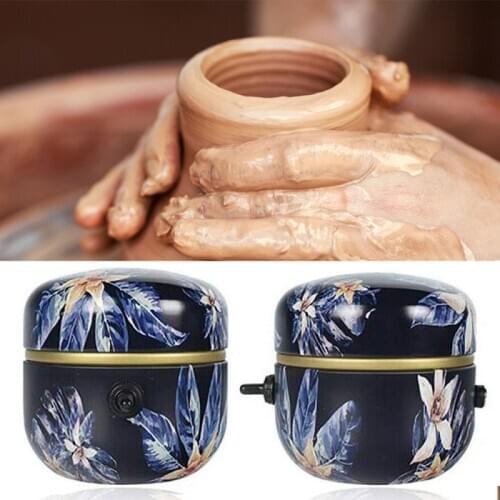 Mini Electric Pottery Wheel Forming Machine 6cm Molding Fingertip Ceramic Pottery Wheel with Turntable Art Craft DIY Clay Tools