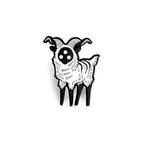 Enamel Pins Abstract Three Eyes Sheep Brooch Buckle for Collar Bag Lapel Pin Shirt Badge Jewelry Gift Friend Howls Moving Castle