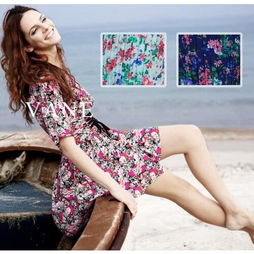 France V imported Bohemia wind floral Pleated Chiffon fabric / cloth and a pastoral style