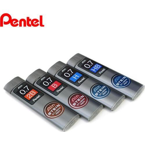 Pentel 4pcs Stein Enhanced Silica Pencil Lead Refills 0.7mm *60 mm 2H, B, 2B For Mechanical Pencils Writing Supplies