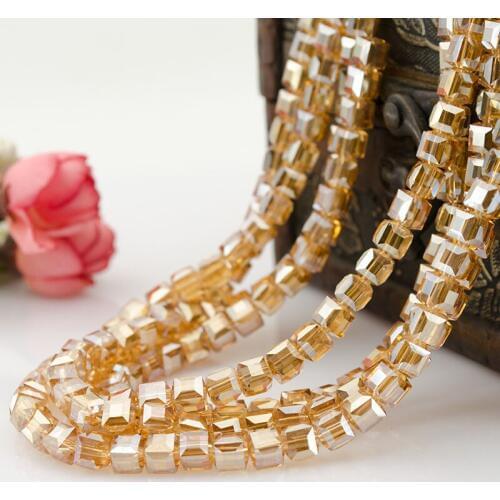 Crystal Square Beads For Jewelry Making Decorative Glass DIY Beads Material Crystal Cube Beads 2 3 4 6 8mm