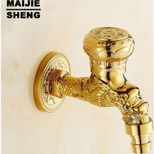 Tap single cold mop sink faucet single cold mop tap garden cold garden tap Golden brass spout for basin faucet washing machine
