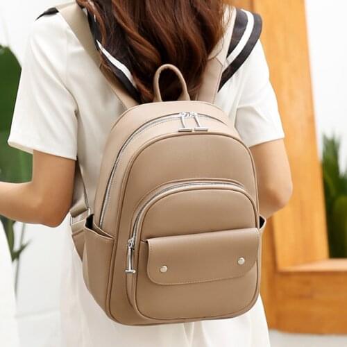 Fashion Backpack Women Shoulder Bag Large Capacity Female Backpacks Soft Leather School Bag for Teenager Girls Travel Rucksack