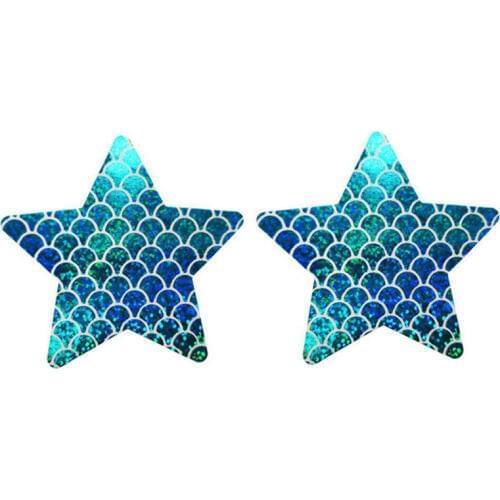 Gradient Nipple Cover Five-Point Star Sexy Chain Women Nipple Stickers lingerie Reusable Breast Silicone Pasties Pad NCS141