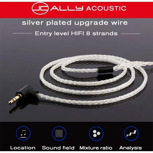 New Silver-plated Upgrade Line 8 Strands for Shure SE215 ZSN PRO ZS10 AS10 MMCX A2DC 0.78 2PIN UE RRM UE5PRO QDC HIFI Earphone