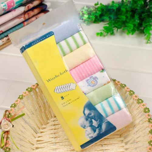 Pudcoco 8Pcs 100% Cotton BabyTowel Infant towels Newborn Bath Washcloth Bathing Feeding Wipe Cloth Soft muslin cloth handdoek