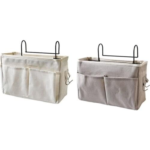 Bedside Hanging Storage Bag Canvas Bedroom Bathroom Magazine Tote Bag Storage Storage Bag