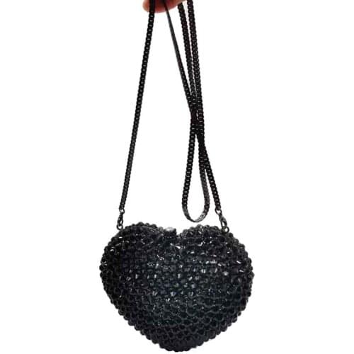 Luxury Heart Shape Crystal Evening Bags Green Orange Purple Women Purse Prom Handbags Wedding boutique Pochette sc010