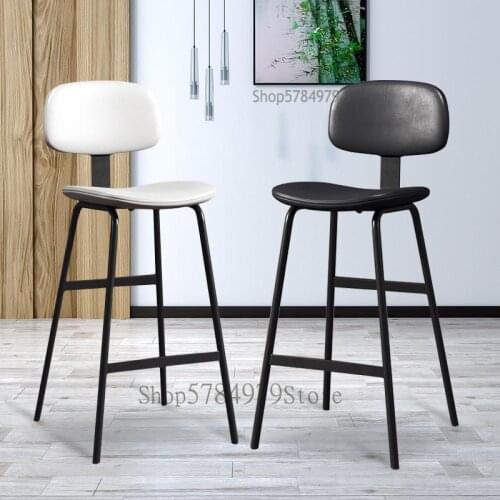 Nordic Modern Simple Bar Chair Back Stool Bar Front Desk Chair Household Iron High Chair Bar Bench