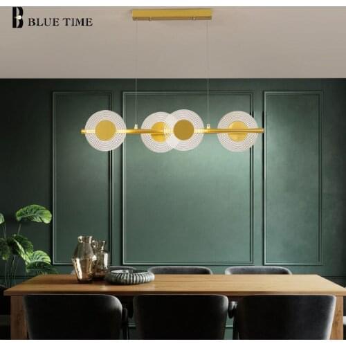 Modern LED pendant light for dining room kitchen chandelier laight for living room bedroom circle frame indoor lighting