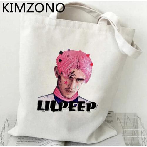 Lil Peep shopping bag canvas eco shopper bolso tote reusable bag fabric woven cloth sacola custom