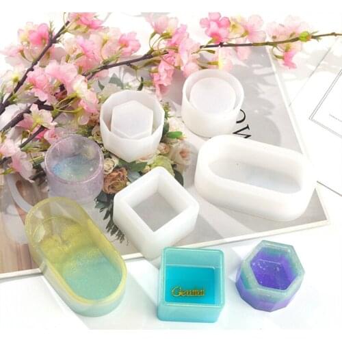 Storage Box Molds Holder Case Crystal Epoxy Resin Mold Jewelry Container Casting Silicone Mould for Jewelry Making DIY Crafts