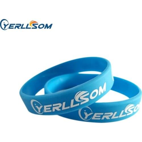 YERLLSOM 100pcs/Lot High Quality Customized Personal silicone bracelets with printed logo for events YS18100801