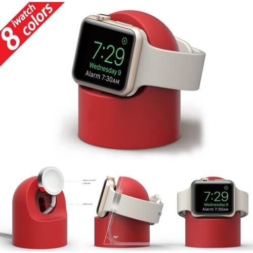 Holder for Apple Watch Series 6 SE 5 4 3 2 1 Silicone Charging Dock for IWatch 40 44 42 38 Nightstand Keeper Watch Charger Stand