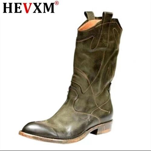 Women Knee High Boots Cowgirl Winter Boots Women Pointed Toe Western Girls Motorcycle Shoes Woman Ladies Outdoor Botas Mujer