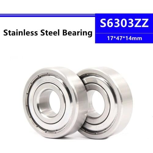 10pcs/lot S6303ZZ 17*47*14mm Stainless Steel Deep Groove Ball Bearing 17x47x14mm S6303 S6303-2Z S6303Z B6303ZZ