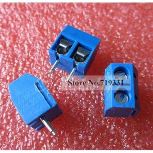 100pcs KF301-2P 2 Pin Plug-in Screw Terminal Block Connector 5.08mm Pitch