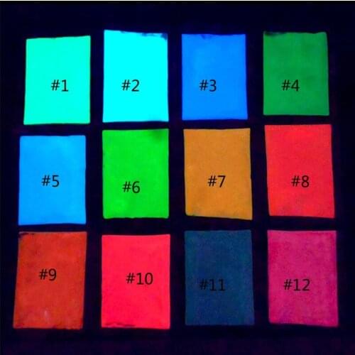 10g/bagNeon Phosphor Powder Nail Glitter Powder 12 Colors Rare Earths Dust Long-acting Phosphor Luminous Powder Glow in the Dark