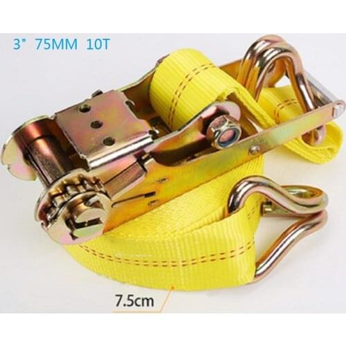 10TX4--6M,75MM ratchet tie down cargo lashing shipping package strap car truck belt assembly sling, boat part, marine hardware