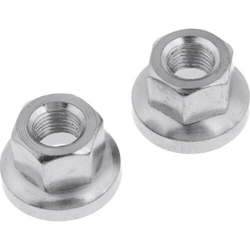 2Pcs Stainless Steel 9mm Bicycle Rear Wheel Hub, Large Flange Axle Nut - Lightweight & Durable