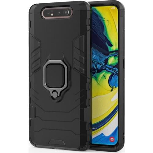 2 in 1 Armor Luxury Shockproof Hard Holder Case for Samsung A80 A90 Magnetic Ring Holder Phone Case