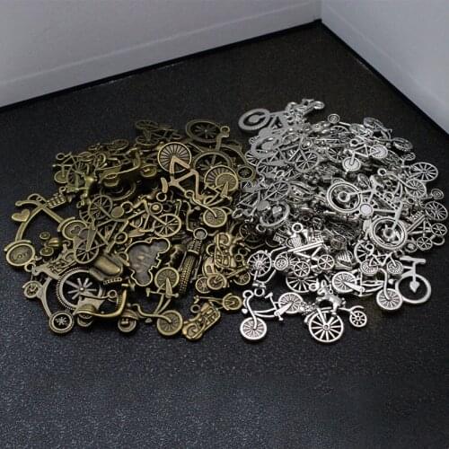 25pcs/lot Mixed Tibetan Silver Transportation Motorcycle Bike Charms for Jewelry Making Pendants Necklace Bracelet DIY Handmade