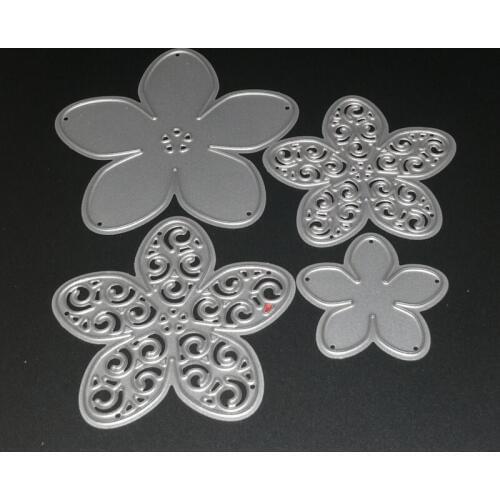 4pcs Metal flowers Cutting Dies Stencils for DIY Scrapbooking photo album Decorative Embossing DIY Paper Cards
