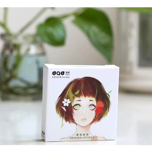 45pcs/set Wizard Girl Adhesive Stickers DIY Tool Decorative Stick Label Home Decor Bookmark