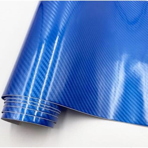Car Styling high glossy 6D blue carbon fiber vinyl film carbon fiber car wrap sheet Roll film tool Car sticker Decal