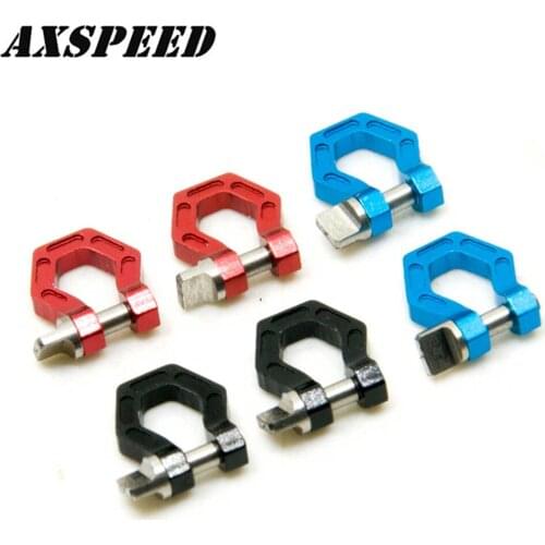 AXSPEED Metal Front Rear Bumper Trailer Hook Tow Shackle Rescue Hook for 1/10 AXIAL SCX10 TFL CC01 RC Rock Crawler Car Parts
