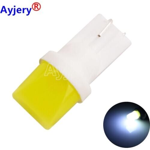 AYJERY 500PCS 12V Car Led Lights T10 Cob Led Ceramic LED T10 3D COB LED Light W5W Wedge Door Instrument Side Light Bulb Car Lamp