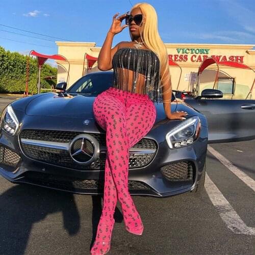 BKLD Women Pantyhose Leggings 2020 Autumn New Streetwear $ Letters Print Women Tights Long Stockings Pantyhose Party Clubwear